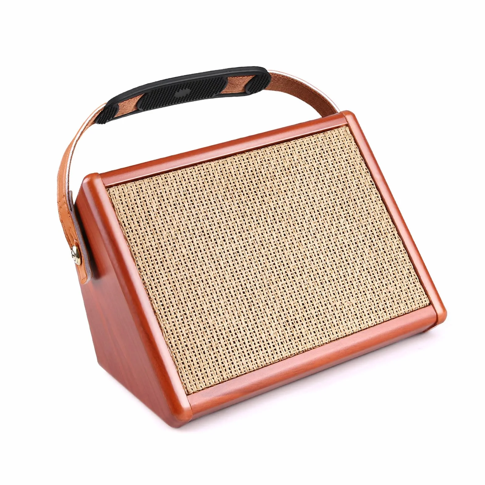 Amplificador de guitarra acústica de 15 W Amp AC-15 BT altavoz con entrada de micrófono, soporta volumen, graves, control de agudos, efecto de reverberación, batería recargable integrada