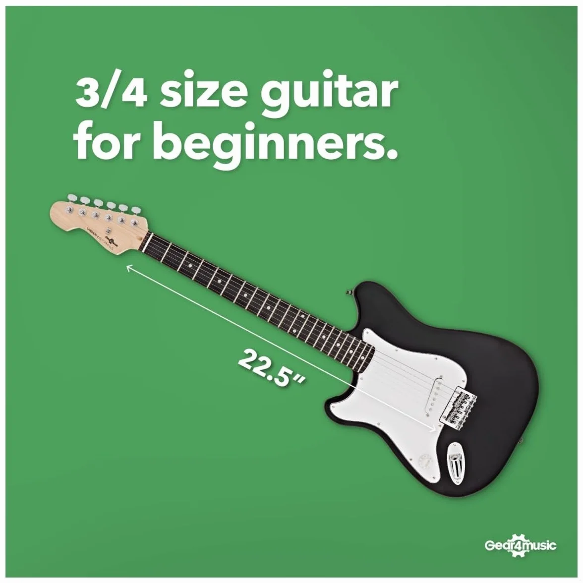VISIONSTRING Guitarra Eléctrica Zurda 3/4 Tamaño Guitarra Starter Pack con Amp para Niños y Principiantes