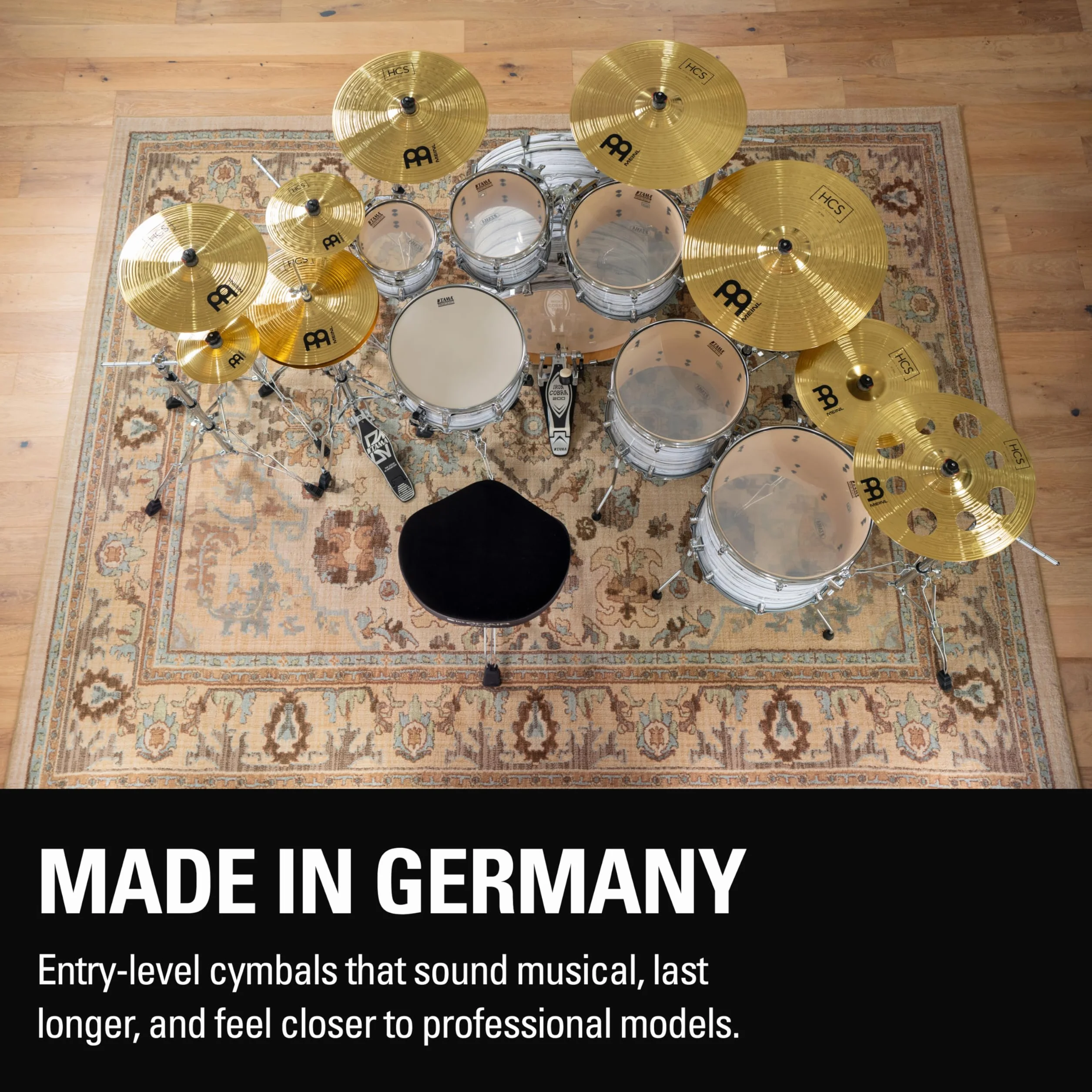 Meinl Cymbals HCS Plato Big Bell Ride de 18 pulgadas (45,72cm) Platillos de Batería – Acabado Tradicional, Latón (HCS18BBR)