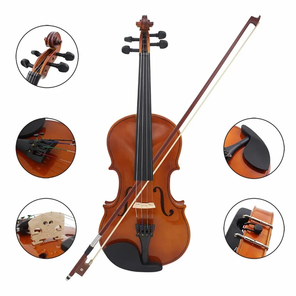 ViolíN 1/2, Instrumentos Musicales para Adultos, ViolíN Infantil, con Estuche RíGido, Principiantes