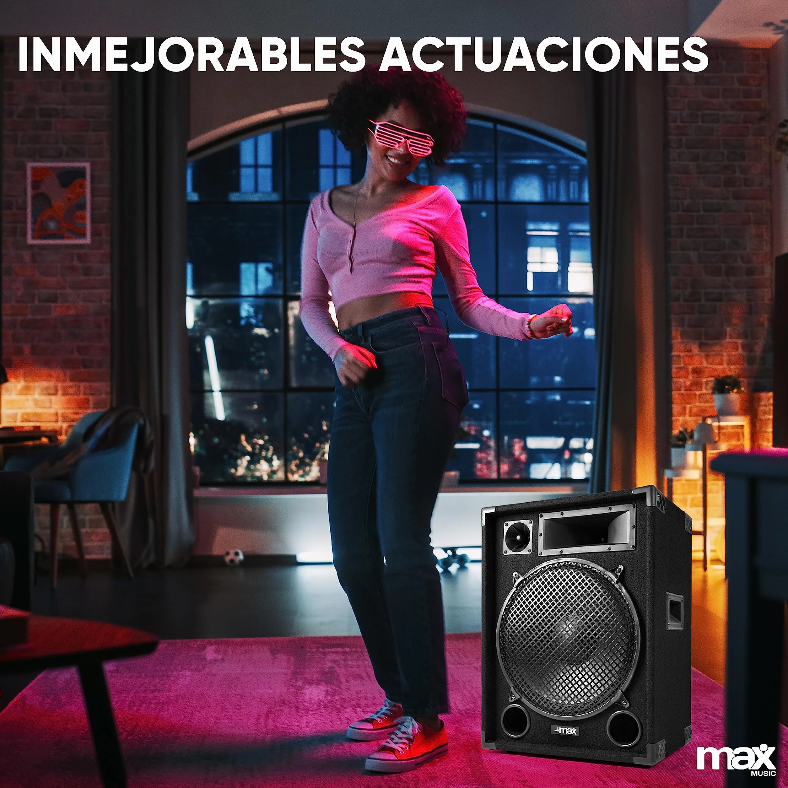 MAX MAX12 : Altavoz pasivo de 2 vías, 700 W con woofer de 12 Pulgadas, Fiestas, Incluye Asas, Altavoz pasivo para DJ o discomovil, Caja acústica Discoteca en Negro